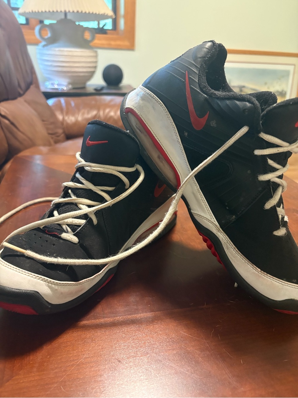 Nike Men’s Black, Red & White High-Top Sneakers